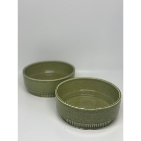 VTG Pfaltzgraff Nordic Soup Cereal 5.75"x2.25" Edge Ribbed Base Avocado Green - Picture 1 of 6